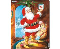 Larsen 7023852114728 Puzzle 33 Teile-Rahmenpuzzle-der Weihnachtsmann