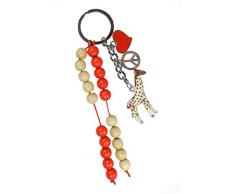 Pracht Creatives Hobby 5936-12045 - Rechenkette zum Selbstgestalten, mit Schlüsselanhänger, Giraffe rot-natur, Bastelset mit 20 Rechenperlen, als Geschenk zur Einschulung, für die Zuckertüte