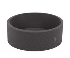 KiddyMoon Bällebad 90X30cm/KEINE Bälle Bällepool Ohne Bälle Für Babys Kinder Rund, Dunkelgrau: Grau/Weiß/Türkis