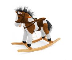 MILLY MALLY 5907717434188 - Schaukelpferd Schaukelspielzeug mit Soundeffekten Teddybär, weiß