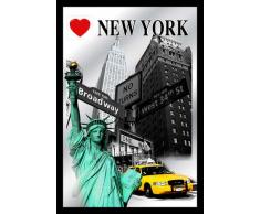 Close Up V829170 I Love New York Highlights Wandspiegel, Schwarz