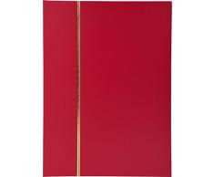 Exacompta 26143E Einsteckalbum (für Briefmarken aus Halbleder, 32 Seiten, 22,5 x 30,5 cm) rot