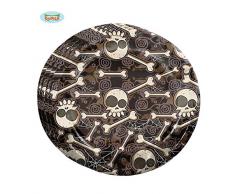 Guirca Fiestas GUI19810 - Tasche mit 8 Halloween Knochen Tellern, 23 cm
