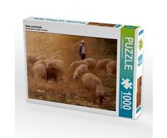 CALVENDO Puzzle Hirte und Herde 1000 Teile Lege-Größe 64 x 48 cm Foto-Puzzle Bild von H.T.Manfred Zimmermann