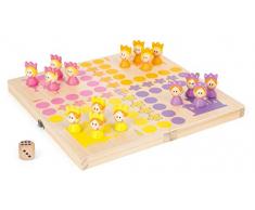 Small Foot 11105 Ludo Prinzessinnen, aus FSC 100%-zertifiziertem Holz, mit praktischer Transportbox für unterwegs Spielzeug, Mehrfarbig