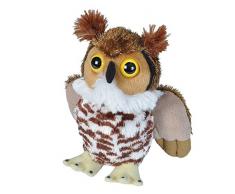 Wild Republic 19461 Kuscheltier Hug´EMS Eule, Virginia Uhu Stofftier, 18 cm, Multi