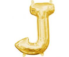 amscan 3303111 Folienballon Minishape Buchstabe J, Gold