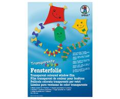 Ursus 2470099 - Fensterfolie transparent, ca. 23 x 33 cm, 7 Blatt sortiert in 7 Farben