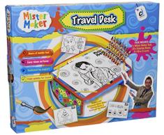 Mister Maker CI Travel Schreibtisch mit 8 Wachsmalstifte und 20 Malvorlagen