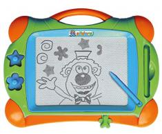 Alldoro Zeichentafel schwarz/weiß, ca. 32 x 25 x 3 cm groß, im praktischen Tragekoffer, magnetische Zaubermaltafel für Kinder, ideal für Unterwegs, mit Stift und 2 Stempeln