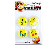 Premier Stationery Radiergummis, Smileys Gesicht, zum Aufpeppen von Schreibtisch- oder Federmäppchen, 4 Stück
