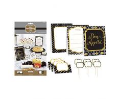 amscan 281003 Buffet Deko-Set Paper Minis, schwarz & Gold