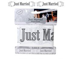 Girlande Absperrband FOL210768(1) Absperrband Just Married, Weiß