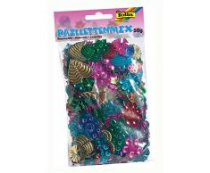 folia 2509 - Paillettenmix, Farben und Formen sortiert, 50 g - ideal als Streudeko