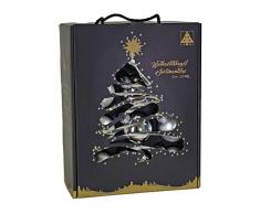 Riffelmacher 26251 - Glaskugeln silber, Durchmesser 6 cm, 24 Stück im Koffer, PVC-frei, Baumschmuck, Weihnachtsbaum, Dekoration, Weihnachten