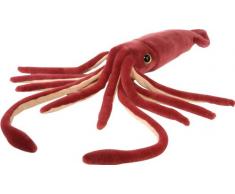 Wild Republic 83198 Kalmar Tintenfisch Krake, Plüschtier, Kuscheltier, rot, 50 cm
