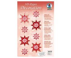 Ursus 21820099 - 3D Paper Dekoration Sterne, rot