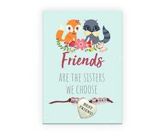 Pracht Creatives Hobby 6014-08165 - Freundschaftsarmband mit Anhänger und Karte mit passendem Spruch, als Aufmerksamkeit, Dankeschön oder Geschenk für den besten Freund oder die beste Freundin