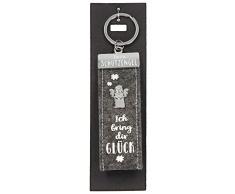 Depesche 10890.011 Schlüsselanhänger aus Filz, mit Schutzengel und Aufschrift, Ich Bring dir Glück, grau, ca. 15 cm