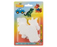 Hama 4573 Car, Parrot & Dinosaur pegboard Blister Pack Stiftplatten klein für Midi Perlen, Auto, Papagei und Dinosaurier, 3er Set, bunt, Einheitsgröße