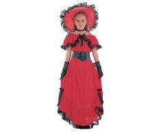 Fancy Me Mädchen Scharlachrot Mädchen Saloon West Gegangen Mit Der Wind Welttag des Buches-Tage-Woche Halloween Karneval Kostüm Kleid Outfit 4-14 Jahre - 7-9 Years
