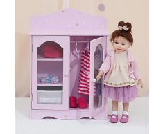 Olivias Little World TD-0210AP Puppenkleiderschrank, Lila/Gold