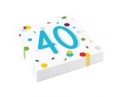 amscan 9906763 Servietten Konfetti Birthday 40