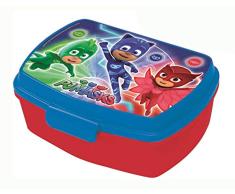 POS 29289 - Brotdose Promo mit Einsatz im beliebten PJ Masks Design, ca. 17 x 13, 5 x 5,5 cm, aus Kunststoff, bpa- und phthalatfrei, ideal für das Pausenbrot, für Jungen und Mädchen