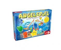 Noris 606041894 Angelspiel, spannendes Fische bunten Figuren und 2 Holz Angeln, ab 2 Jahren