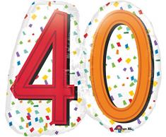 amscan 3444501 Super Shape Rainbow Birthday Folienballon, 40