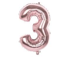Boland 22043 Folienballon Zahl 3 Rose Gold 86 cm