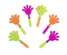 Boland 30775 - Handklatscher, 6 Stück, Größe 9,5 x 4,5 cm, Krachmacher, Mitgebsel, Pinata, Kindergeburtstag