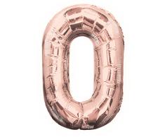 Kaleidoscop F15640-34 Folienballon Zahl 0 rose gold