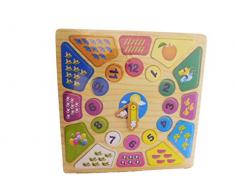 Allkindathings 993 Kinder Holz Zeit Uhr Kinder Zahlen Lernen Puzzle Teaching Spielzeug