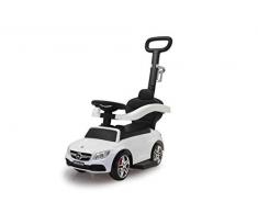 Jamara 460448 Rutscher Mercedes-AMG C 63 3in1-Kippschutz, Kofferraum, Schub-und Haltestange mit Lenkfunktion, Rückenlehne, Schutzbügel, ausziehbare Fußauflage, Sound/Hupe am Lenkrad, weiß