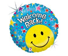 Betallic F86691P - Folienballon 18 Zoll - Welcome Back Smiley, holografisch