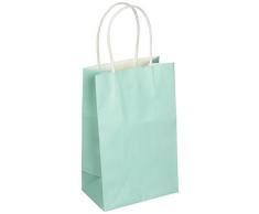 amscan Party Friendly Kleine Geschenktüte aus Kraftpapier 8 1/4 x 5 1/4 x 3 1/4 Robins-Egg Blue