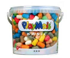 PlayMais BASIC 500 Bastelset für Kinder ab 3 Jahren | Basteleimer mit über 500 bunten PlayMais zum Basteln | Natürliches Spielzeug | Fördert Kreativität & Motorik | Geschenk für Mädchen & Jungen