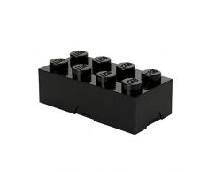 LEGO Brotdose mit 8 Noppen, Kleine Aufbewahrungsbox, Stiftebox, schwarz