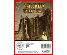 Gifts 4 All Occasions Limited SHATCHI Groß Halloween Gruseliger Stoff Schwarz Dekoration Gruselig Gruselnetz Fasching Party Tür Fenster Tisch Abdeckung 76cm x 200cm