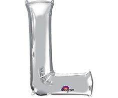 amscan 3296901 Folienballon Buchstabe L, Silber