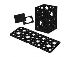 Ursus 2330090 Laternenpackung Sterne, je 25 Laternenrohlinge sowie Deckel und Böden aus schwarzem Fotokarton 300 g/qm, fertig gebastelte Laterne ca. 14 x 14 x 20 cm