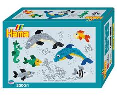Hama 3507 Small World Dolphins Geschenkpackung Delfine, Bügelperlen Midi, ca. 2000 Stück inklusive Stiftplatte und Zubehör, bunt, Einheitsgröße