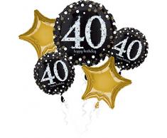 amscan 3214401 Folienballon Set Happy Birthday, 40, 0-999 Years