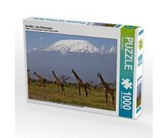 CALVENDO Puzzle Giraffen Am Kilimanjaro 1000 Teile Lege-Größe 64 x 48 cm Foto-Puzzle Bild von Michael Herzog