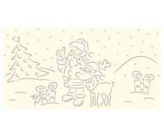 Ursus 18420071 - Silhouetten Tischlichter Filigrano Weihnachtsmann, 115 g/qm, 5 Blatt, 14 x 27 cm, creme