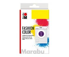 Marabu 17400023037 - Fashion Color, Textilfarbe zum Färben in der Waschmaschine, kochecht, für Baumwolle, Leinen und Mischgewebe, 30 g Farbstoff und 60 g Reaktionsmittel, pflaume