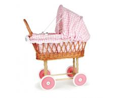 Egmont Toys Kinderwagen aus Weidengeflecht, Rosa