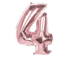 Boland 22044 Folienballon Zahl 4 Rose Gold 86 cm