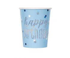 Unique Party 83596 Papierbecher, blau/silber